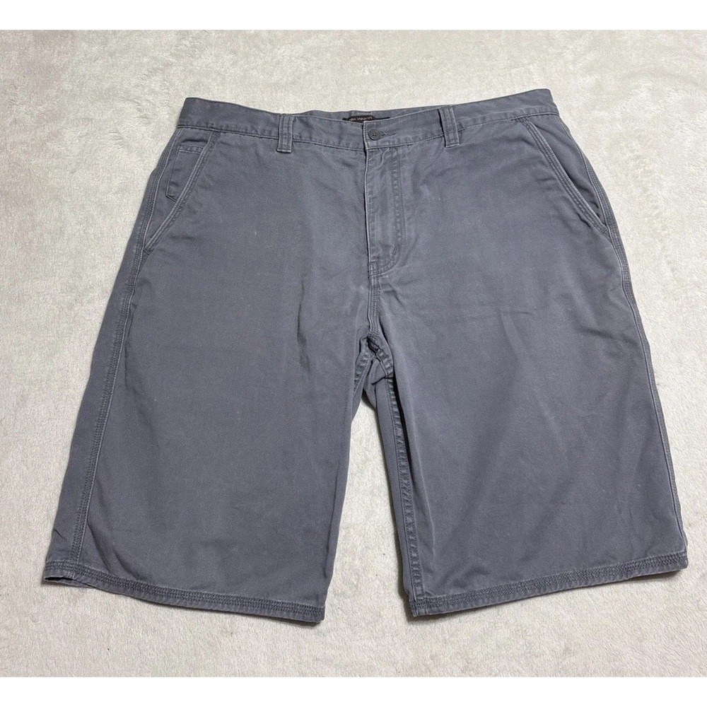 John Varvatos USA Chino Shorts Men's 36 Gray Flat Front